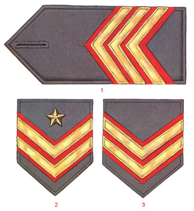 Погоны и нашивки унтер-офицеров чилийской армии