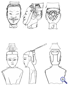 Головные уборы китайцев эпохи Цинь.