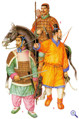 <strong>Китайские воины:</strong><br />1 ? тяжелый пехотинец;<br />2 ? тяжелый кавалерист;<br />3 ? легкий пехотинец.� border=�0? class=�aligncenter� /></a></td>
</tr>
</table>
</div>
<div align=