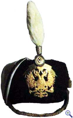 Шапка гусарского образца с султаном и подвесой, 1907 год.