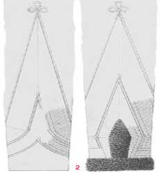 Рукав (вид спереди) доломана (слева) и ментика (справа) гусарского штаб-офицера