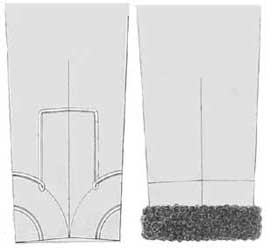 Рукав (вид сзади) доломана (слева) и ментика (справа) гусарского обер-офицера