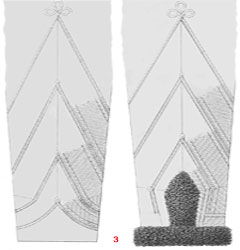 Рукав (вид спереди) доломана (слева) и ментика (справа) гусарского генерала