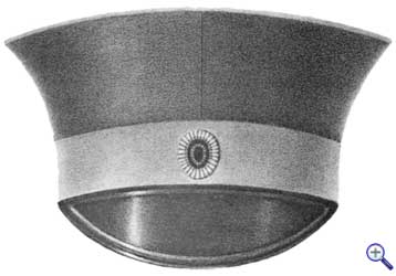 Офицерская фуражка с кокардой, которая утверждена 2 января 1844 года.