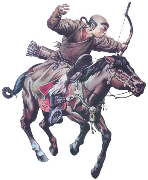 Конный монгольский воин