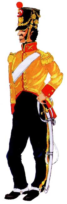 Солдат драгунского эскадрона Беллависта (Escuadrón Dragones de Bellavista) 1835 год