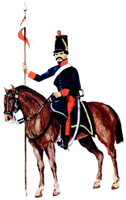 Солдат уланского эскадрона Эскольта (Escuadrón Lanceros de ía Escolta), 1843 год