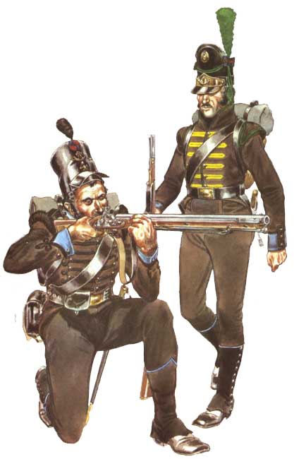 униформа касадорес португальской армии 1812 года