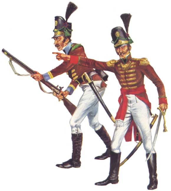 униформа касадорес португальской армии 1812 года