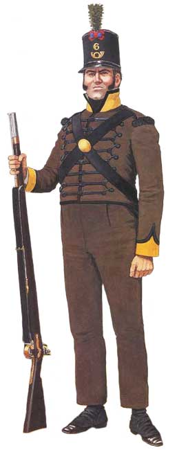 униформа касадорес португальской армии 1812 года