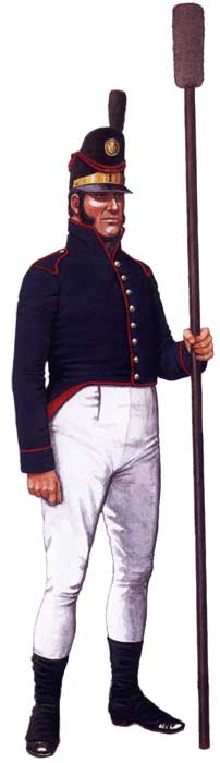 униформа португальской артиллериии  1806-1814 годов