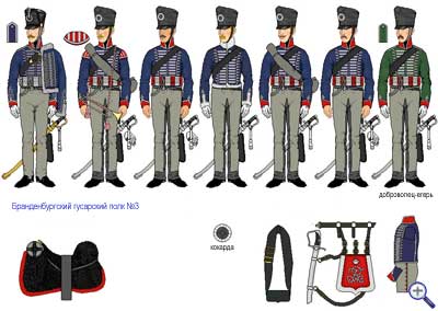 Униформа Бранденбургского гусарского полка №3, 1815 год