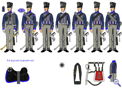 Униформа 8-го гусарского полка, 1815 год