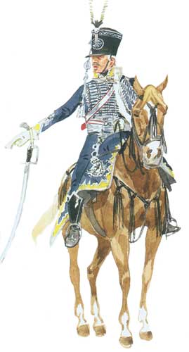 Униформа офицера прусского гусарского полка фон Узедома (von Usedom) № 10, 1806 год - Uniformen Offizier der preußischen Husaren von Usedom (von Usedom) № 10, 1806