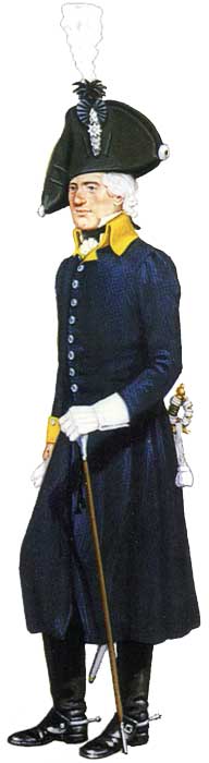 Офицер кирасирского полка фон Райтценштайна (№7) в шинели, 1806 год - Der Offizier der preußischen Kürassier-Regiment Hintergrund Rayttsenshtayna