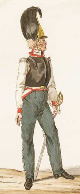 Офицер Garde du Corps в парадной униформе с кирасой, 1815 - Garde du Corps-Offizier in Uniform mit Brustpanzer 1815