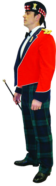 Офицер Королевского полка Шотландии (Royal Regiment of Scotland) в униформе для приемов № 10В.
