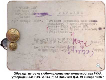 Образцы пуговиц РККА