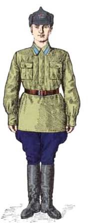 Военная форма рядового состава ВВС РККА 1937г.